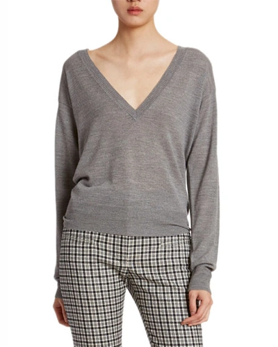 Altuzarra Strass Wool V-neck Sweater In Gray