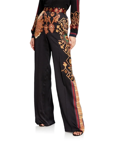 Etro Neo-nomad Print Pants In Black