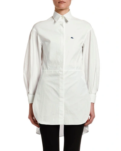 Etro Seamed-waist Cotton Tunic In White
