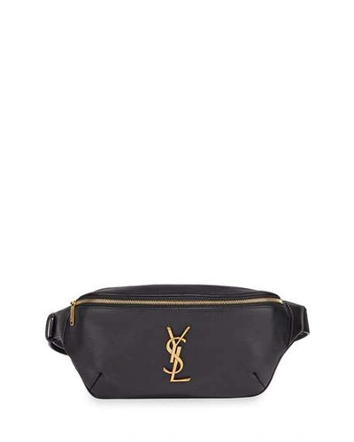 Saint Laurent Ysl Monogram Logo Fanny Pack/belt Bag In Black