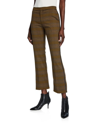 Adeam Plaid Cropped Cigarette Pants In Brown Pattern