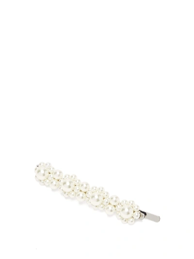 Simone Rocha Floral Faux-pearl Beaded Hair Slide In White