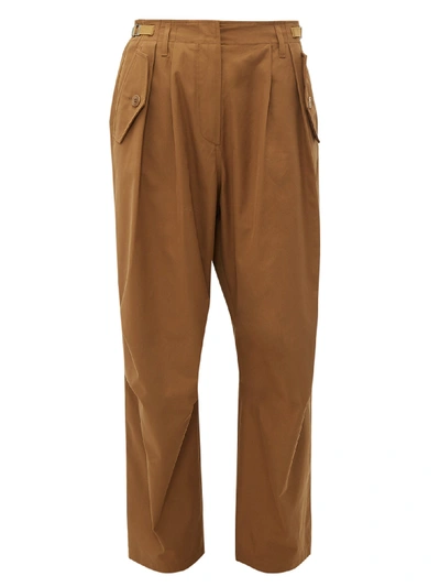 Givenchy High-rise Cotton Cargo Trousers In Brown
