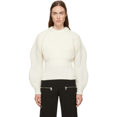 Chloé Ribbed-knit Wool And Silk-blend Sweater In White