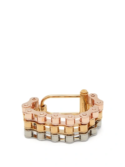 Burberry Triple Bicycle-chain Bracelet In Gold/pallad/rose Gld