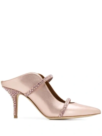 Malone Souliers Maureen Crystal-embellished Metallic-leather Mules In Gold