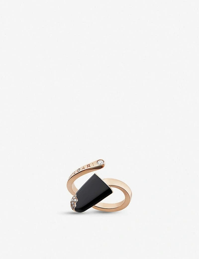 Bvlgari Gelati 18ct Rose-gold, Onyx And Diamond Ring ModeSens