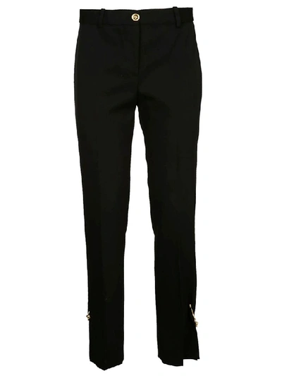 Versace Safety-pin Tailored Trousers In Black