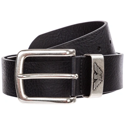 Emporio Armani Men's Genuine Leather Belt In Black
