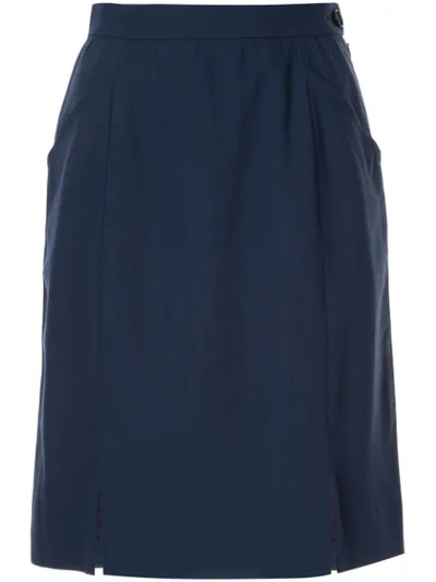 Pre-owned Saint Laurent Straight Short Skirt In Blue