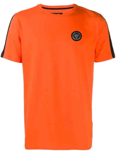 Plein Sport Contrast Logo T-shirt In Orange