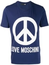 Love Moschino Printed T-shirt In Blue