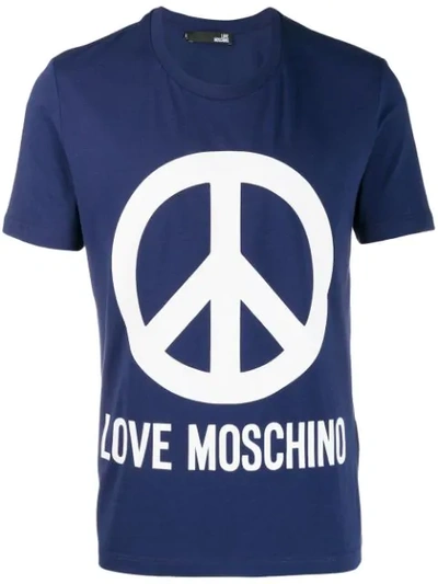 Love Moschino Printed T-shirt In Blue