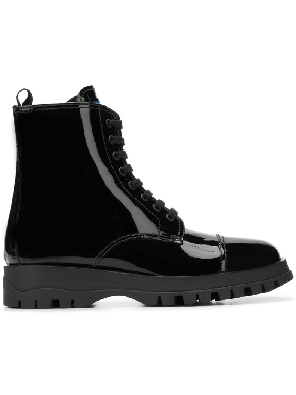 prada leather lace up boots