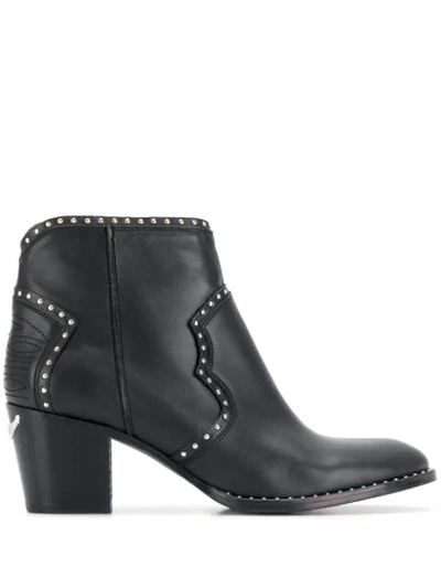 Zadig & Voltaire Women's Molly Studded Western Ankle Booties In Black