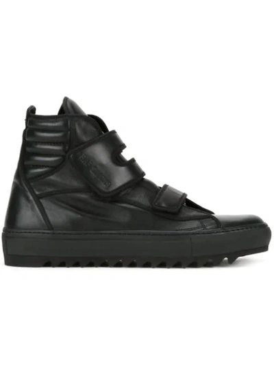 Raf Simons Touch Strap Hi-top Sneakers In Black