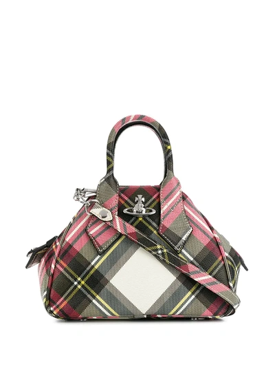 Vivienne Westwood Orb Tartan Tote Bag In Red