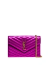Saint Laurent Mini Kuvert-clutch In Pink