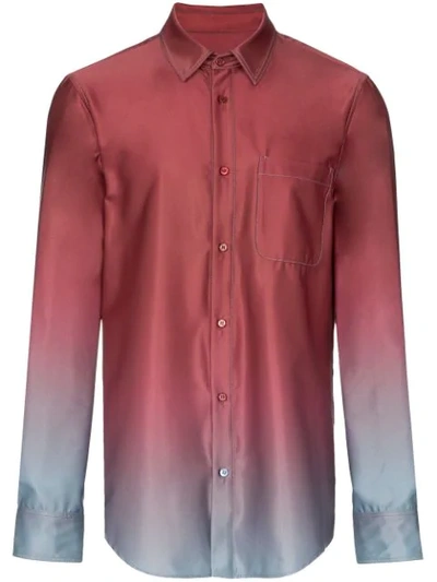 Sies Marjan Sander Dégradé Satin-twill Shirt In Red