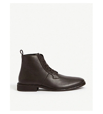 Allsaints Leven Mid Lace-up Boot In Bitter Choc