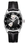 Hamilton Jazzmaster Open Heart Watch, 42mm In Black/black