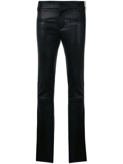 Haider Ackermann Woman Grosgrain-trimmed Leather Skinny Pants Black