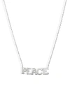 Anzie Love Letter Peace Pendant Necklace In Silver/ Sapphire