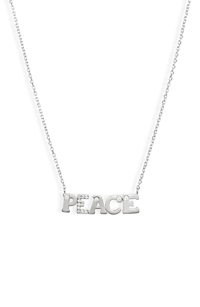 Anzie Love Letter Peace Pendant Necklace In Silver/ Sapphire