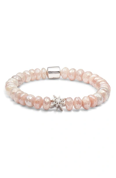 Anzie Boheme Bracelet In Silver/ Pink Moontstone
