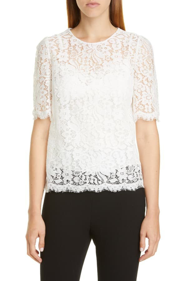 Dolce & Gabbana Lace Top In White | ModeSens