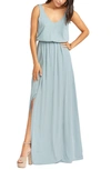 Show Me Your Mumu Kendall Soft V-back A-line Gown In Silver Sage