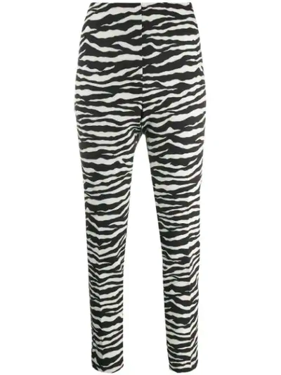 P.a.r.o.s.h Zebra Print Trousers In Black