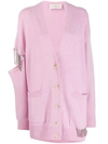 Christopher Kane Embellished Cut-out Cardigan In Pink