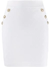Balmain Viscose Blend Knit Mini Skirt In White