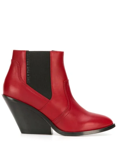 Diesel Ankle Boots In Red