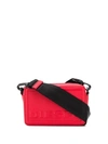 Diesel Square Cross-body Bag In Leather In Red