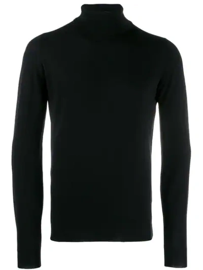 John Smedley Turtleneck Wool Sweater In Black