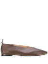 Bottega Veneta Pointed Toe Ballet Flats In Brown