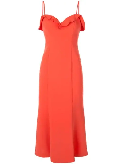 Likely Sweetheart Neckline Midi Dress In Orange