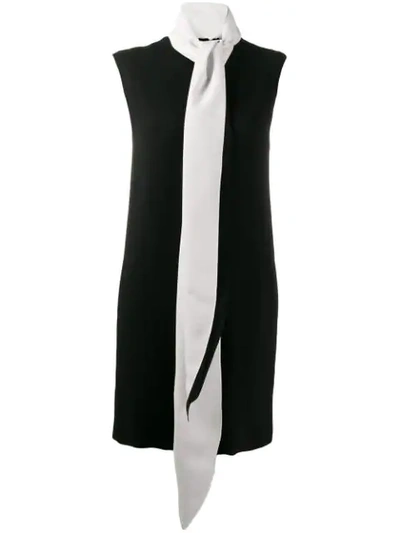Givenchy Contrast Scarf Collar Dress In Black