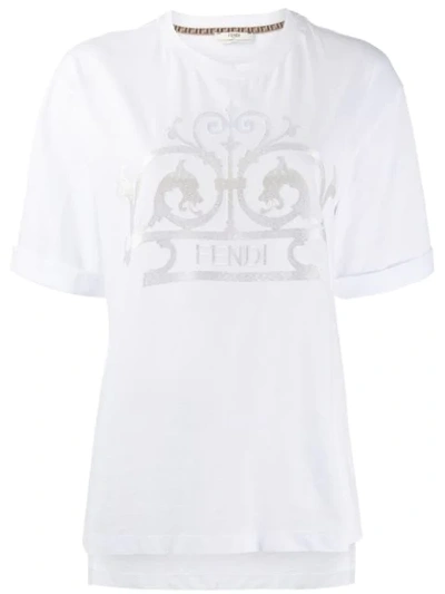 Fendi Grille Royal T-shirt In White
