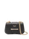 Prada Sidonie Textured-leather Shoulder Bag In Black