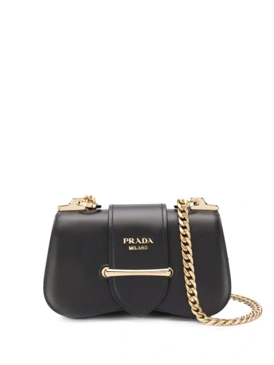 Prada Sidonie Textured-leather Shoulder Bag In Black