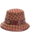 Gucci Gg Motif Bucket Hat In Red