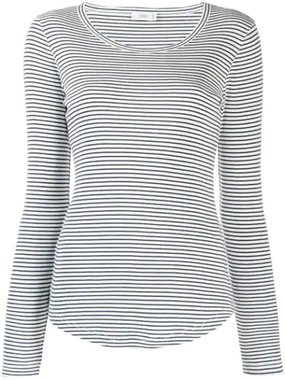 Closed Striped Fine Knit Sweater In White