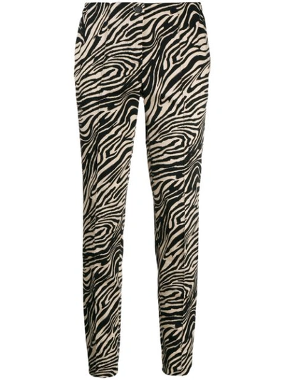 Cambio Jamaica Zebra Stripe Trousers In Black