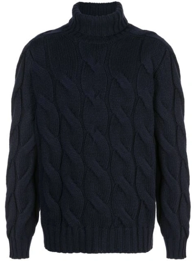 Brunello Cucinelli Rollneck Cashmere Sweater In Blue