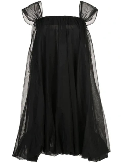 Simone Rocha Tulle Babydoll Dress In Black