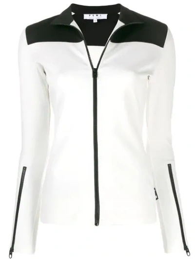 Proenza Schouler Zipped Cuffs Sweatshirt In Whiteblack