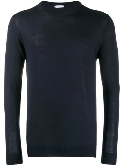 Cenere Fine Knit Fitted Jumper In Blue